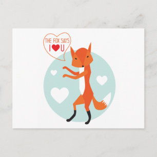 Carte Postale le Fox dit que je t'aime !