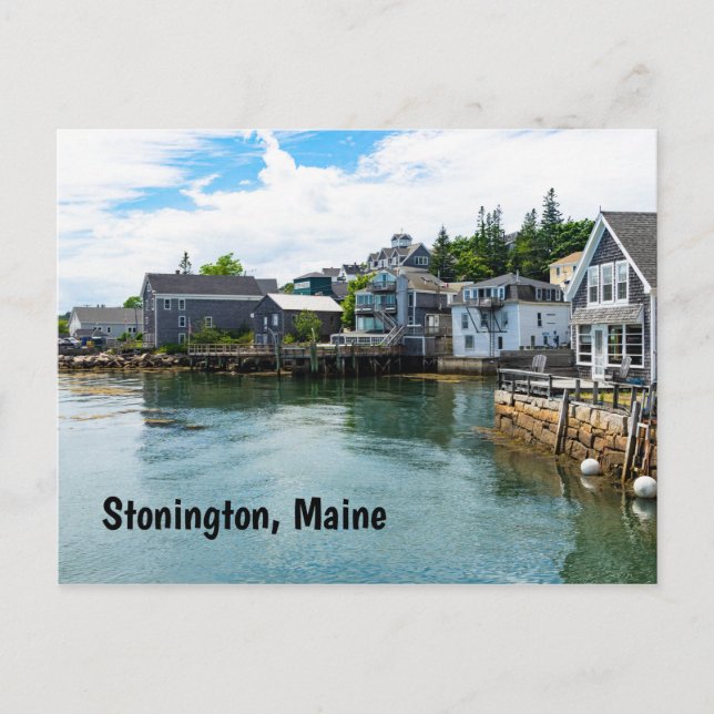 Carte Postale Le front de mer à Stonington, Maine (Devant)