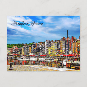 Carte Postale Le front de mer du port de Honfleur en Normandie, 