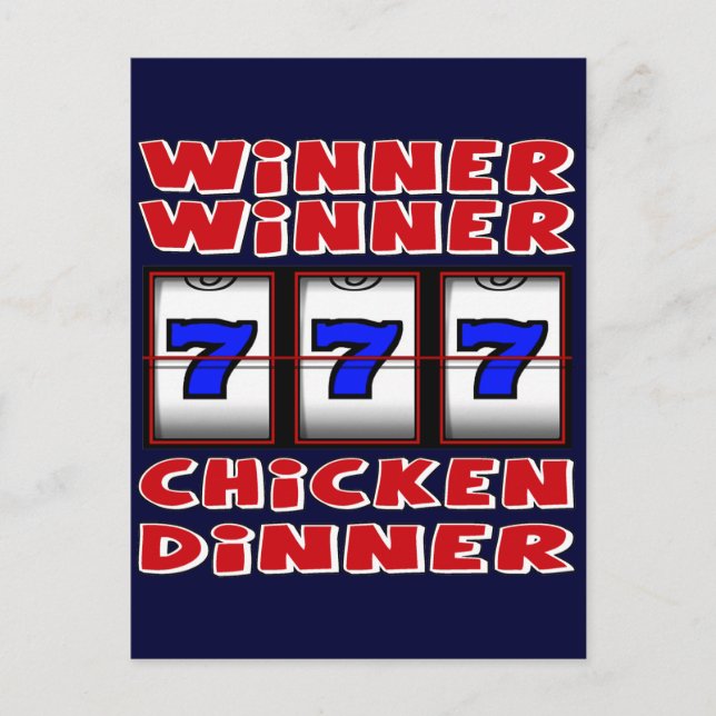 CARTE POSTALE LE GAGNANT GAGNER DÎNER AU POULET (Devant)