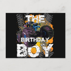 Carte Postale Le garçon d'anniversaire Monster Truck Famille ass