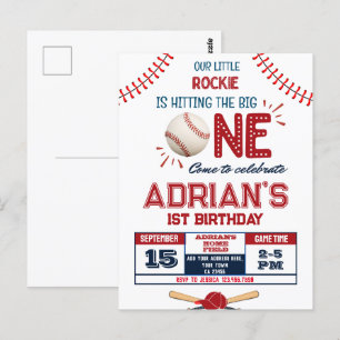 Carte Postale Le garçon de 1er anniversaire du baseball