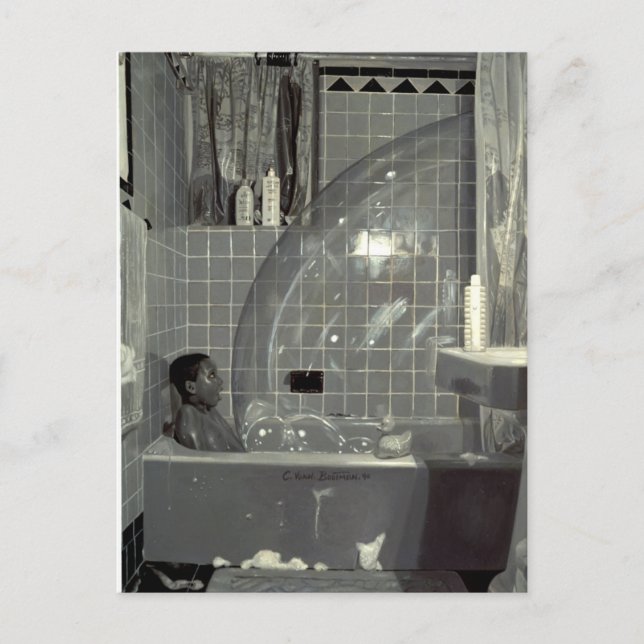 Carte Postale Le garçon et la bulle 1990 (Devant)