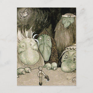 Carte Postale “Le Garçon et les Trolls” Aquarelle de John Bauer