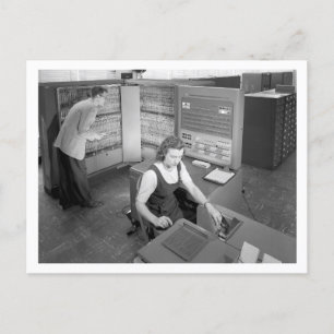Carte Postale Le garçon rencontre la fille, Rencontre sur ordina