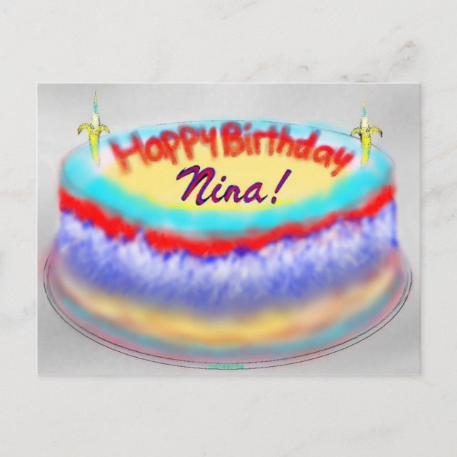 Carte Postale Le gâteau d'anniversaire de Nina (Devant)