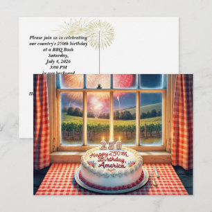 Carte Postale Le gâteau du 250e anniversaire de l'Amérique