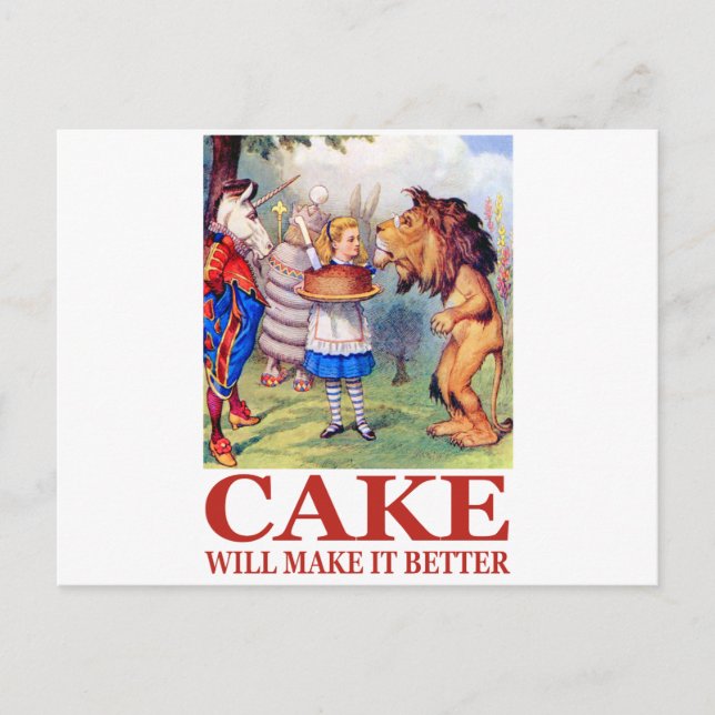 CARTE POSTALE LE GÂTEAU LE RENDRA MEILLEUR (Devant)