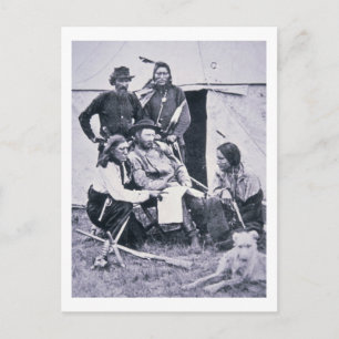 Carte Postale Le général George A. Custer (1839-1876) avec son I