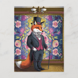 Carte Postale Le Gentleman Fox Funny