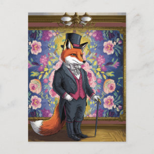 Carte Postale Le Gentleman Fox Funny