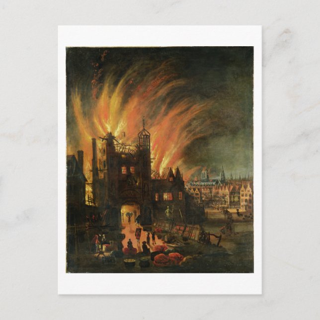 Carte Postale Le grand incendie de Londres (septembre 1666) avec (Devant)