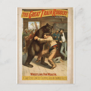 Carte Postale Le grand vol de train, 'La lutte pour la richesse'