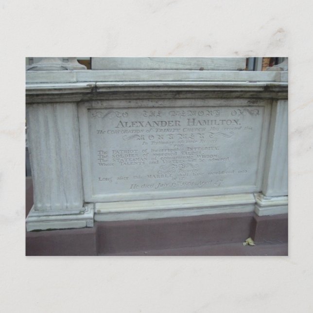 CARTE POSTALE LE GRAVE D'ALEXANDER HAMILTON (Devant)
