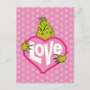 Carte Postale Le Grinch   Cœur rose amour