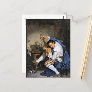 Carte Postale Le Guitariste, beaux-arts de Jean-Baptiste Greuze,