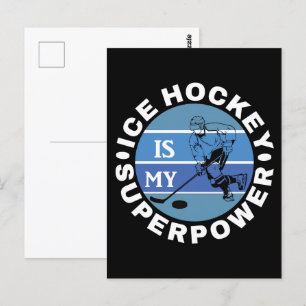 Carte Postale Le hockey sur glace est ma superpuissance