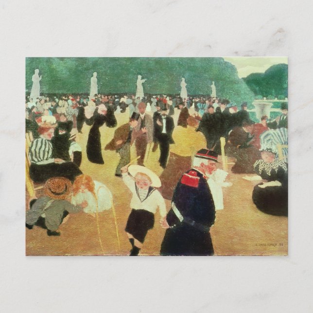 Carte Postale Le jardin du Luxembourg, 1895 (Devant)