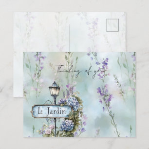 Carte Postale Le Jardin (jardin) Plutôt Fleurs violettes