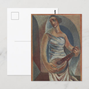 Carte Postale Le joueur de mandoline par Juan Gris