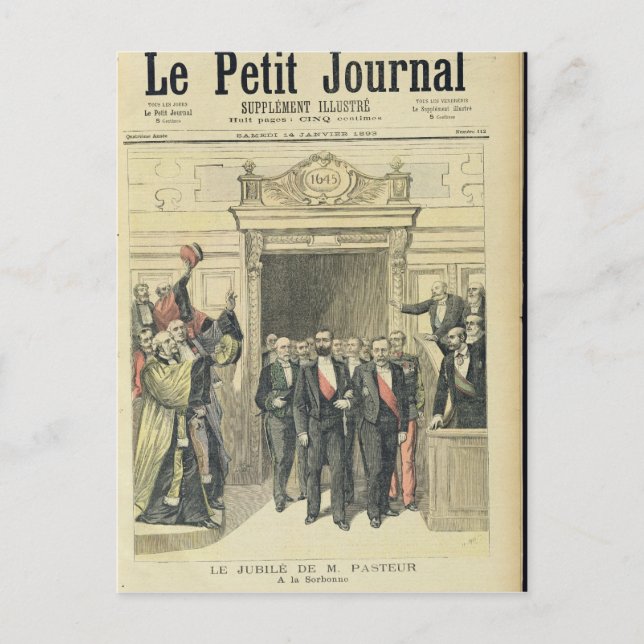 Carte Postale Le Jubilé de Louis Pasteur à la Sorbonne (Devant)