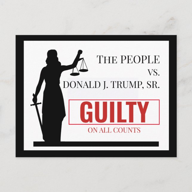 Carte Postale Le jugement de culpabilité de Trump contre les gen (Devant)