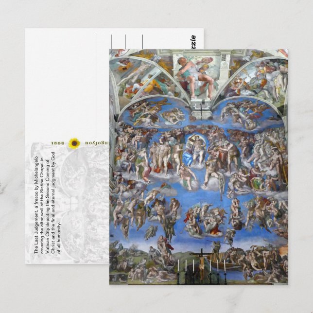 Carte Postale Le jugement Dernier - Chapelle Sixtine, Vatican (Devant / Derrière)