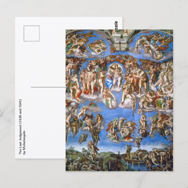 Carte Postale Le jugement Dernier de Michel-Ange (Devant / Derrière)