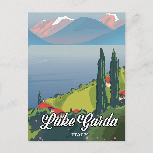 Carte Postale Le lac de Garde Italie poster Voyage (Devant)