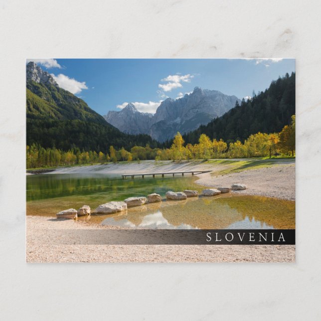 Carte Postale Le lac Jasna dans les Alpes slovènes à l'automne (Devant)