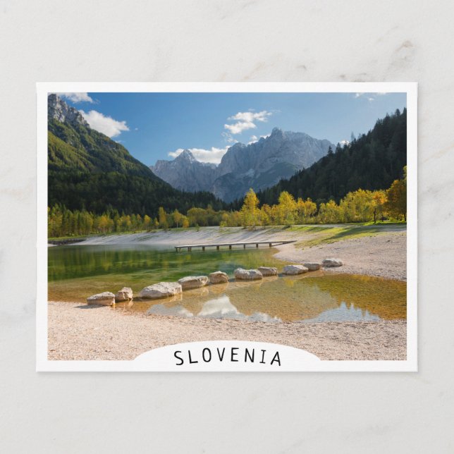 Carte Postale Le lac Jasna dans les Alpes slovènes à l'automne (Devant)