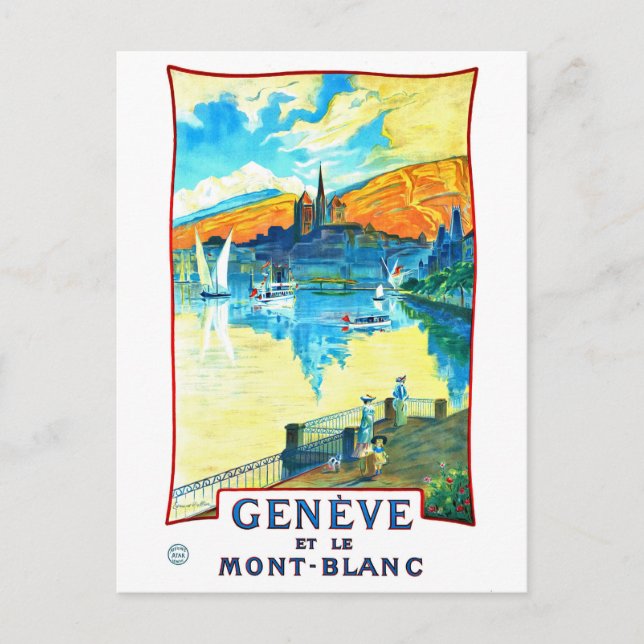 Carte Postale Le lac Léman dominé par le Mont Blanc (Devant)