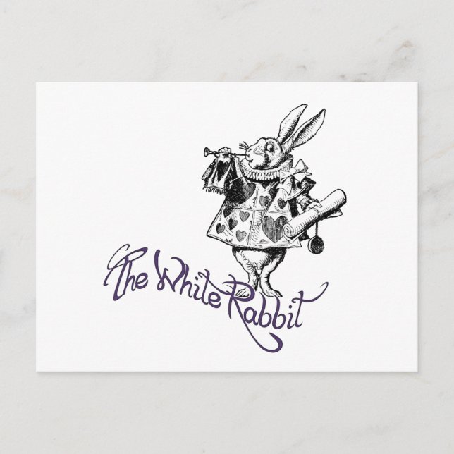 Carte Postale Le lapin blanc (Devant)