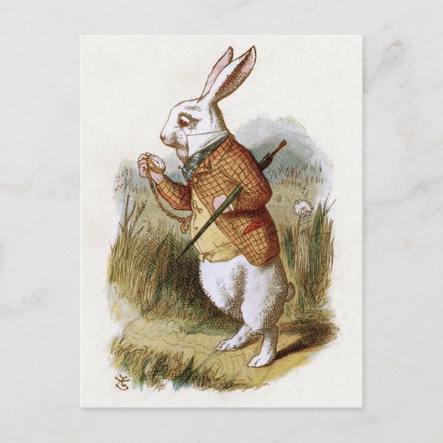 Carte Postale Le lapin blanc - Alice au pays des merveilles (Devant)