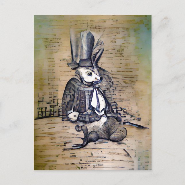Carte Postale Le Lapin Gentleman (Devant)