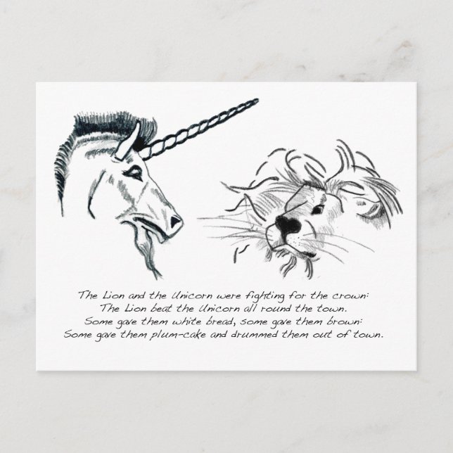 Carte Postale Le lion et la licorne (Devant)