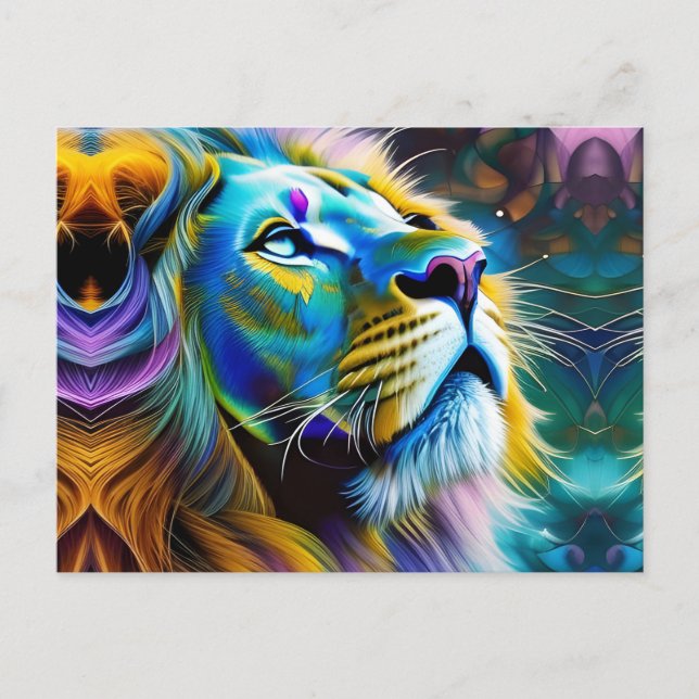 Carte Postale Le Lion, Roi De Tous Les Chats (Devant)