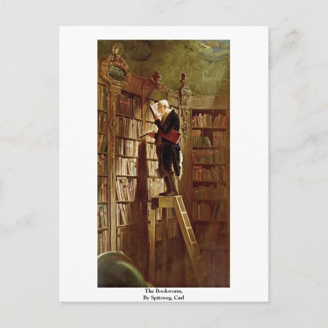 Carte Postale Le liseur, par Spitzweg, Carl (Devant)