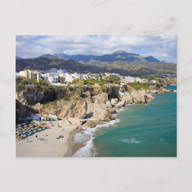 Carte Postale Le littoral de Nerja en Espagne (Devant)