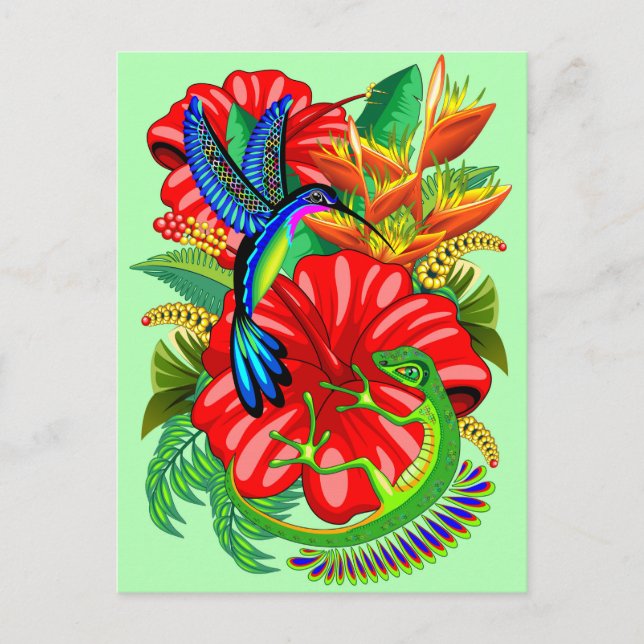 Carte Postale Le Lizard et le Colibri (Devant)