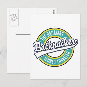 Carte Postale Le logo rétro The Bahamas Backpacker World Travele