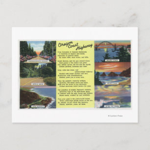 Carte Postale Le long de la route côtière de l'Oregon avec un po