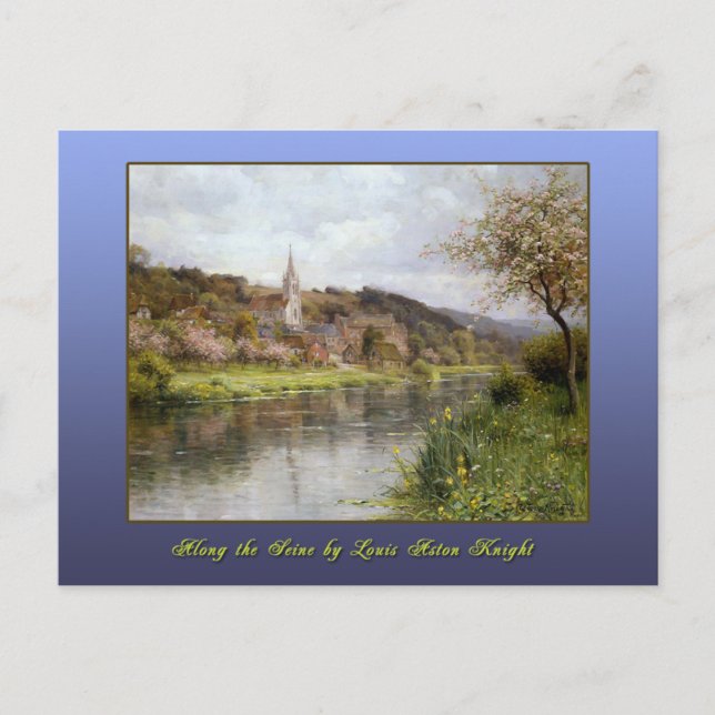 Carte Postale Le long de la Seine par Louis Aston Knight (Devant)