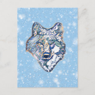 Carte Postale Le loup d'hiver  