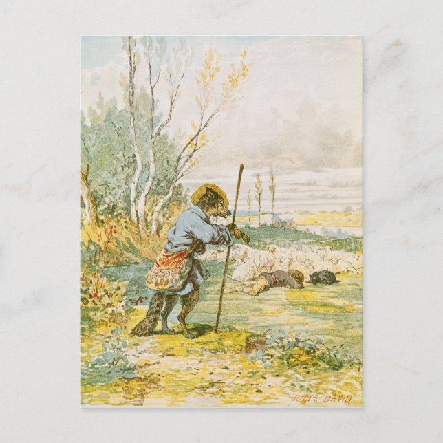 Carte Postale Le loup en berger (Devant)