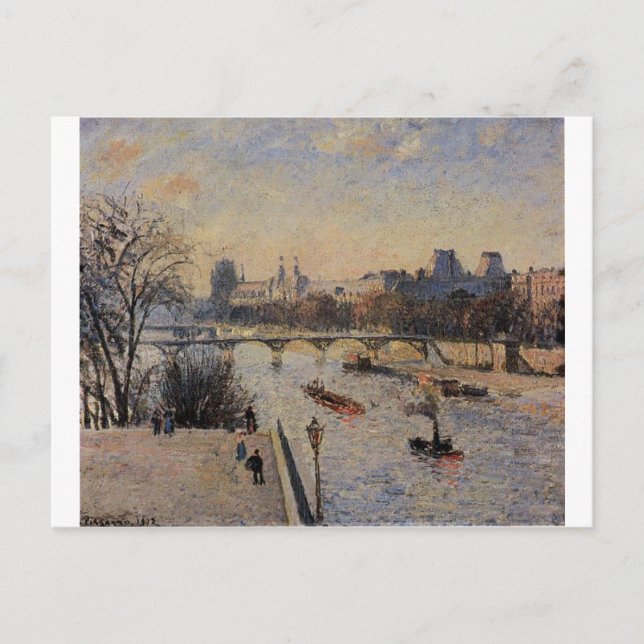 Carte Postale Le Louvre par Camille Pissarro (Devant)