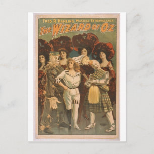 Carte Postale Le magicien du théâtre rétro d'Oz