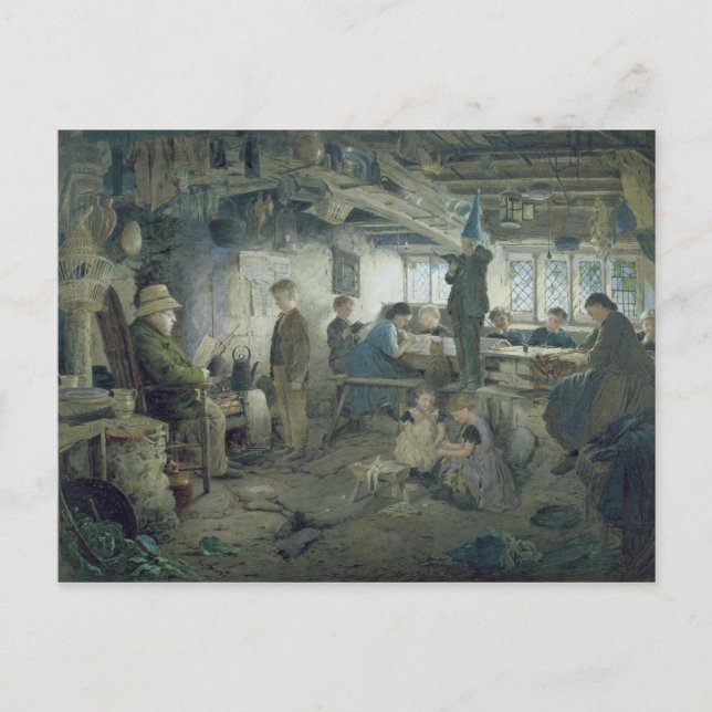 Carte Postale Le maître d'école, 1868 (Devant)