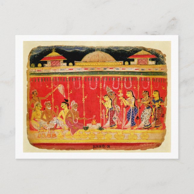 Carte Postale Le mariage des parents de Krishna, d'une dispersio (Devant)