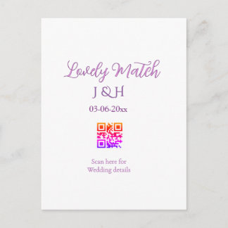 Carte Postale Le mariage du nom du couple ajoutez détail du scan
